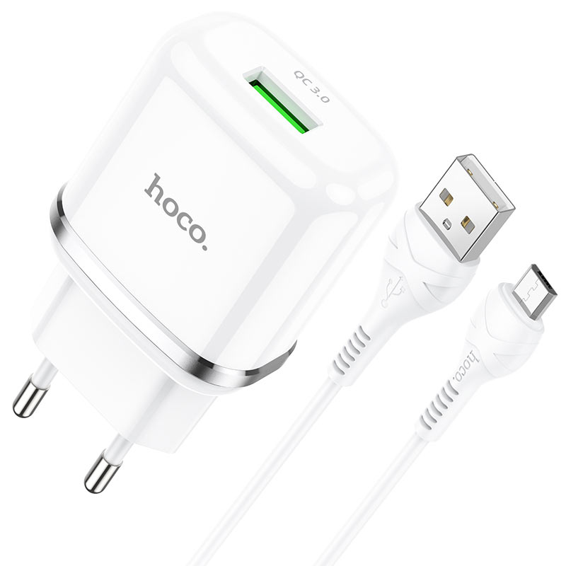Wall charger “N3 Vigour” QC3.0 EU plug set with cable