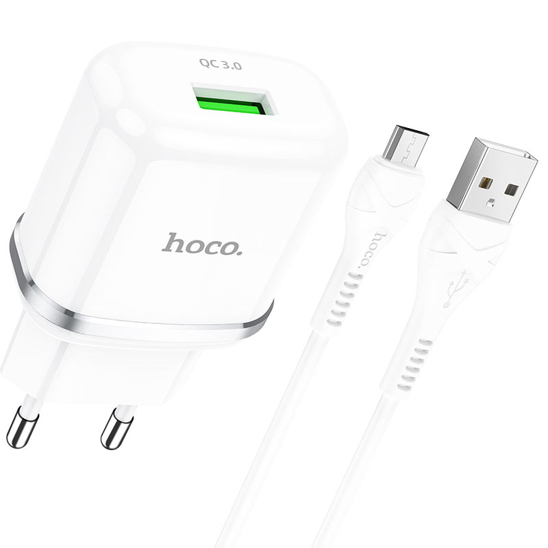 Wall charger “N3 Vigour” QC3.0 EU plug set with cable