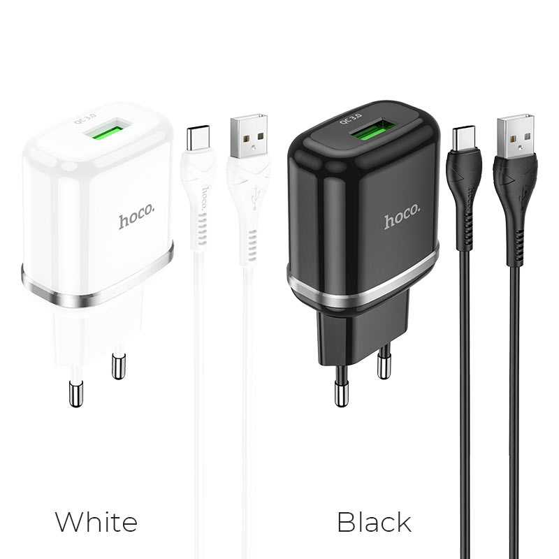 Wall charger “N3 Vigour” QC3.0 EU plug set with cable