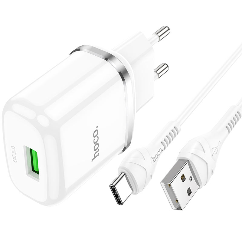 Wall charger “N3 Vigour” QC3.0 EU plug set with cable