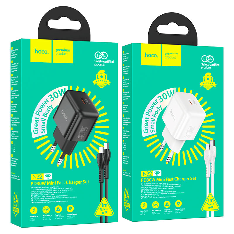 Wall charger “N32 Glory” PD30W EU cable set