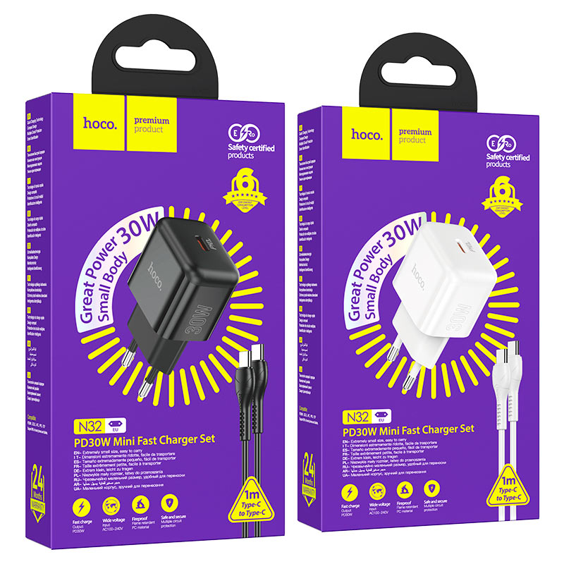 Wall charger “N32 Glory” PD30W EU cable set