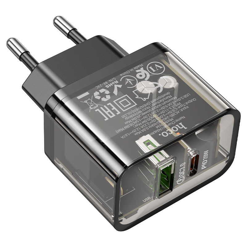 Wall charger “N34 Dazzling” PD20W + QC3.0 EU cable set