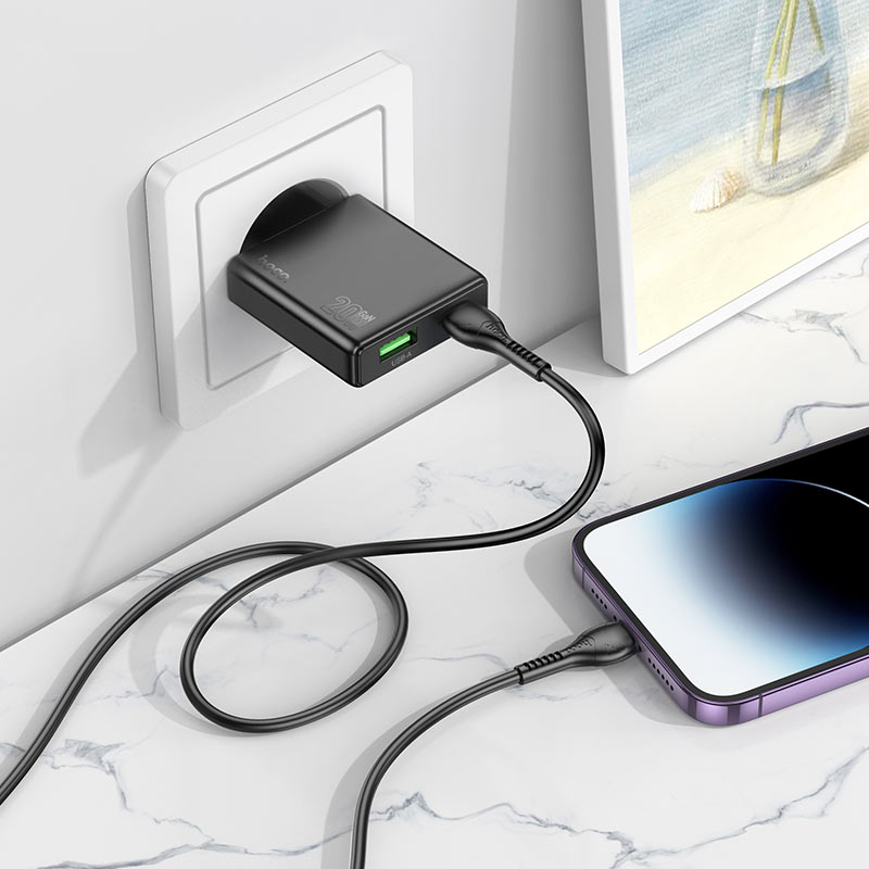 Wall charger “N38 Delgado” PD20W + QC3.0 EU cable set