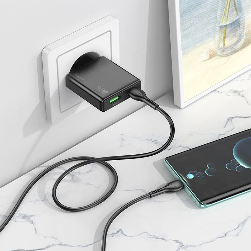 Wall charger “N38 Delgado” PD20W + QC3.0 EU cable set