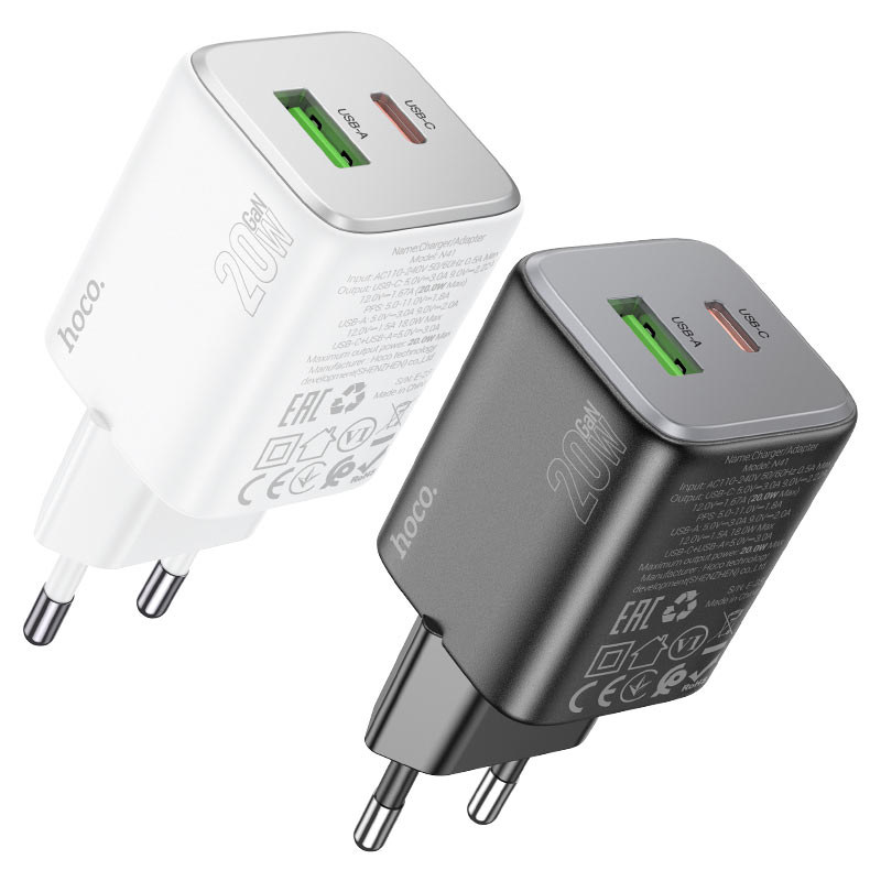 Wall charger “N41 Almighty” PD20W + QC3.0 EU cable set