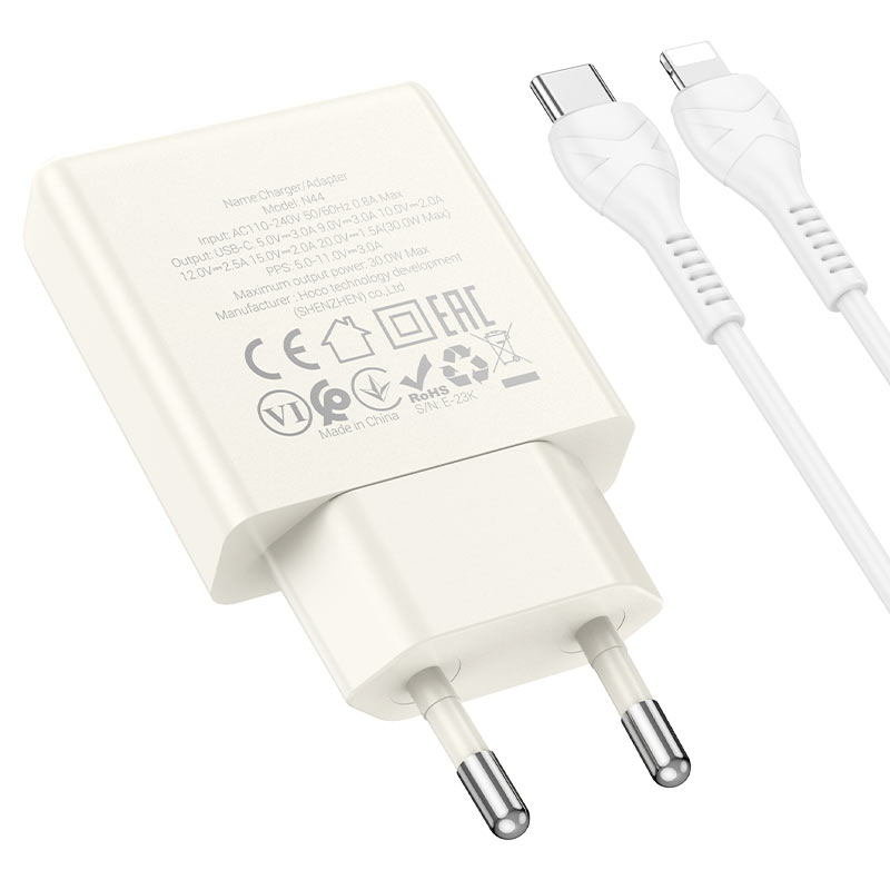 Wall charger “N44 Biscuit” PD30W EU cable set