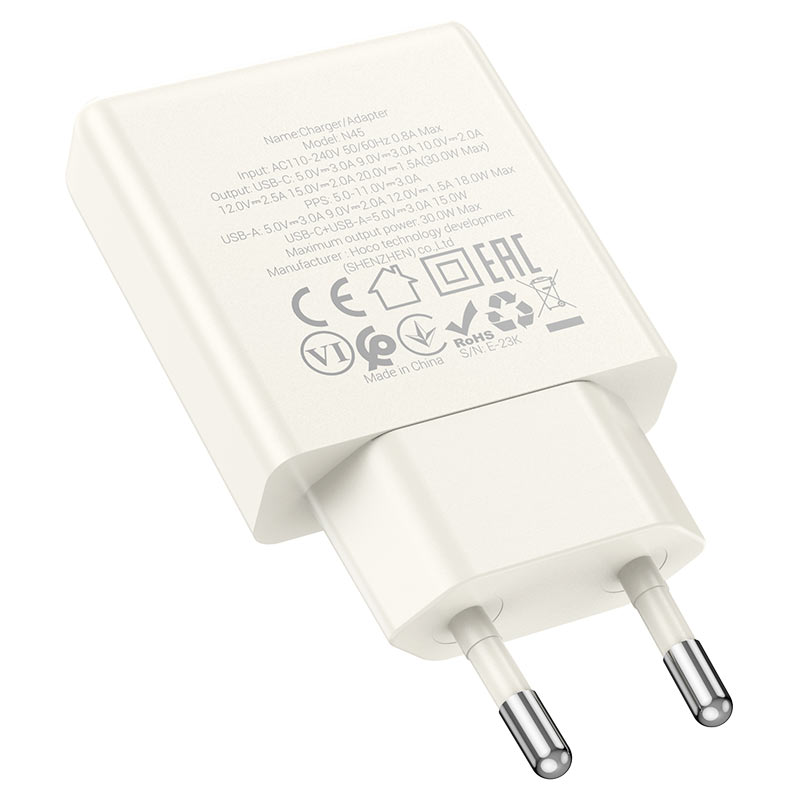 Wall charger “N45 Biscuit” PD30W + QC3.0 EU cable set