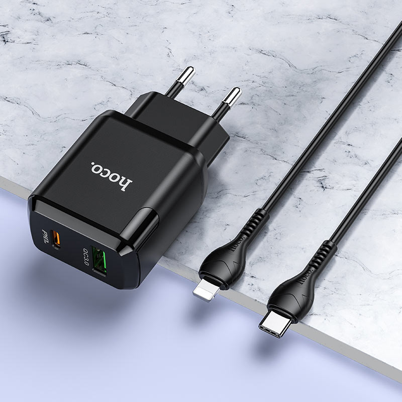 Wall charger “N5 Favor” PD20W + QC3.0 EU set with cable