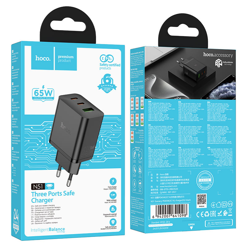 Wall charger “N51 Scenery” PD65W EU cable set