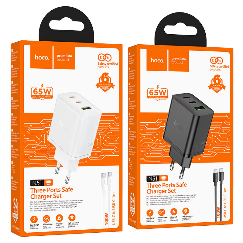 Wall charger “N51 Scenery” PD65W EU cable set