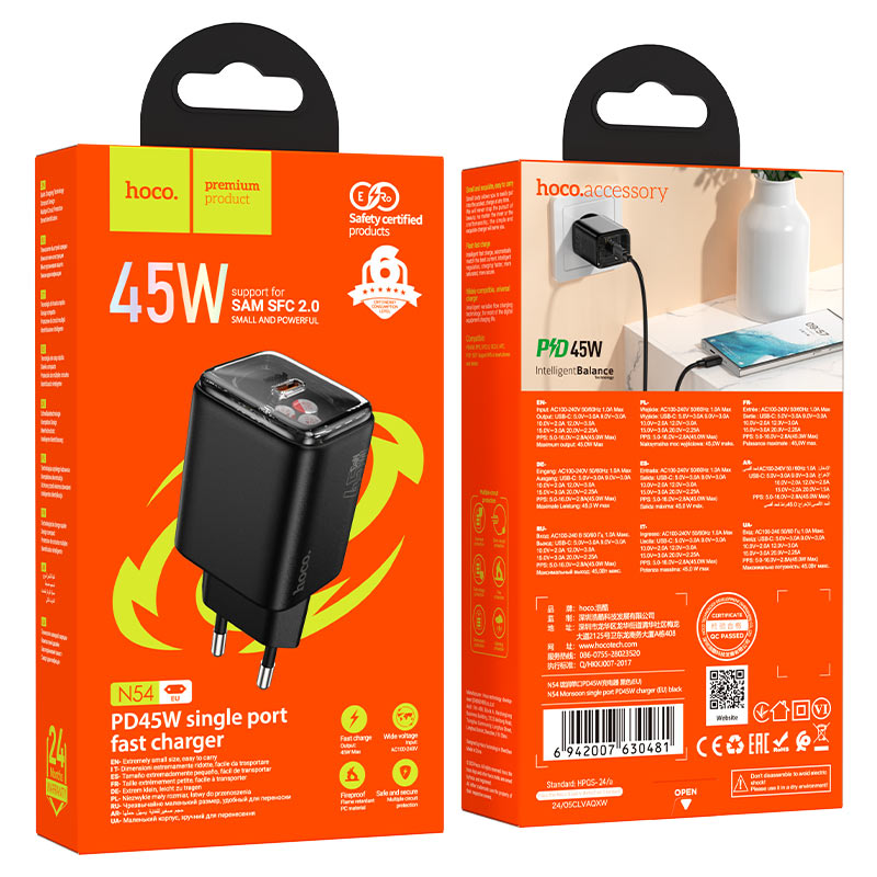 Wall charger “N54 Monsoon” PD45W EU