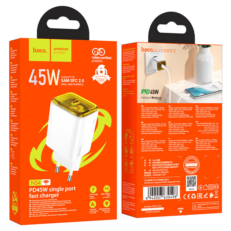 Wall charger “N54 Monsoon” PD45W EU
