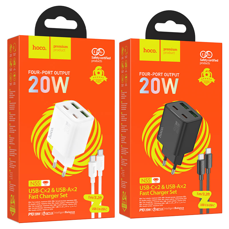 Wall charger “N55 Fundador” PD20W EU cable set