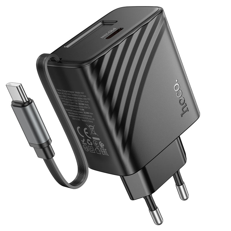 Wall charger “N57 Full” PD20W EU retractable cable