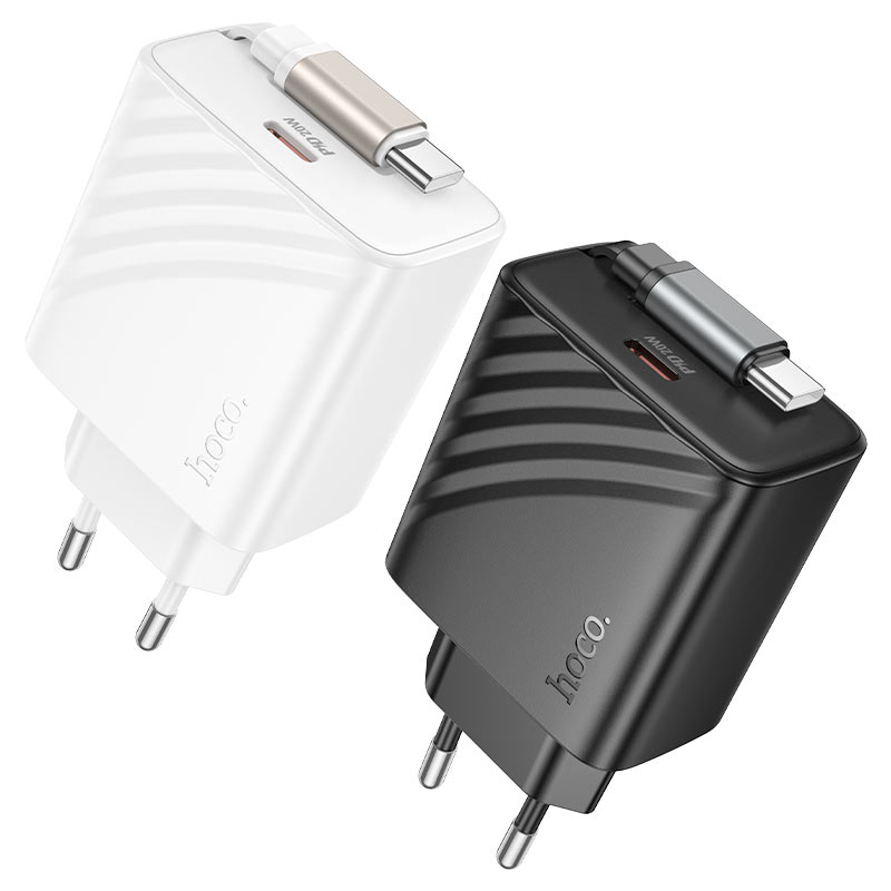 Wall charger “N57 Full” PD20W EU retractable cable