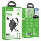Wall charger “N57 Full” PD20W EU retractable cable