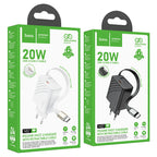 Wall charger “N57 Full” PD20W EU retractable cable