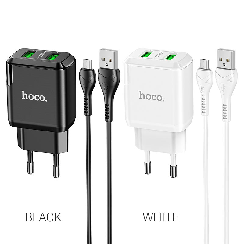 Wall charger “N6 Charmer” dual port QC3.0 EU set with cable