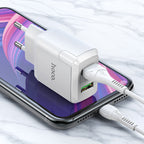 Wall charger “N6 Charmer” dual port QC3.0 EU set with cable