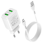 Wall charger “N6 Charmer” dual port QC3.0 EU set with cable