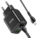 Wall charger “N6 Charmer” dual port QC3.0 EU set with cable