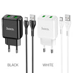 Wall charger “N6 Charmer” dual port QC3.0 EU set with cable