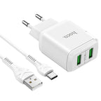 Wall charger “N6 Charmer” dual port QC3.0 EU set with cable