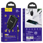 Wall charger “N6 Charmer” dual port QC3.0 EU set with cable