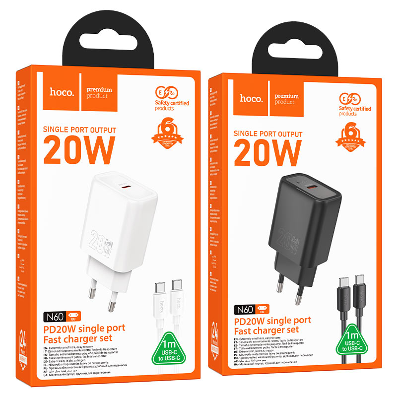 Wall charger “N60 Gentle” PD20W EU cable set
