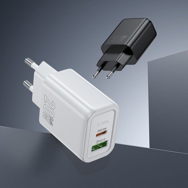 Wall charger “N61 Gentle” PD20W + QC3.0 EU cable set