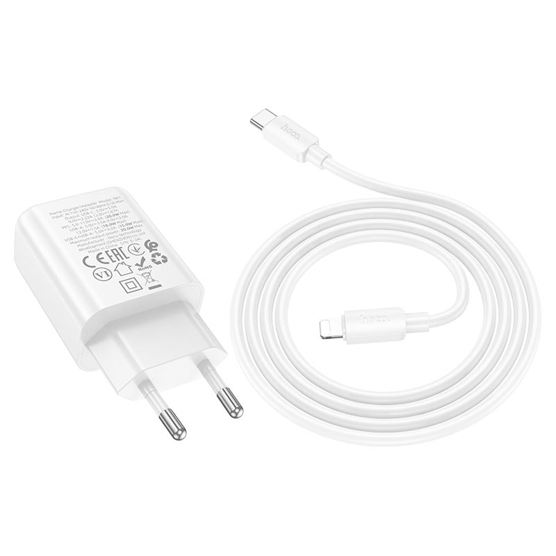 Wall charger “N61 Gentle” PD20W + QC3.0 EU cable set