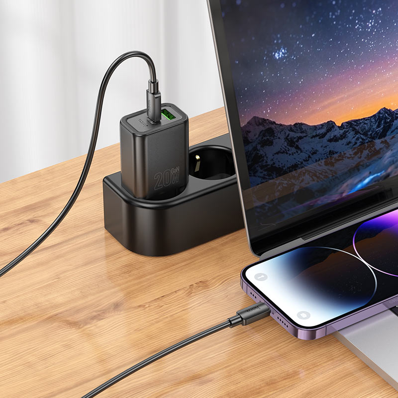 Wall charger “N61 Gentle” PD20W + QC3.0 EU cable set