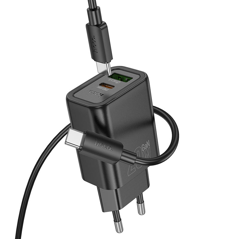 Wall charger “N61 Gentle” PD20W + QC3.0 EU cable set