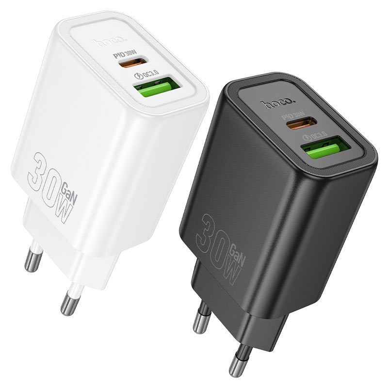 Wall charger “N63 Gentle” PD30W + QC3.0 EU cable set