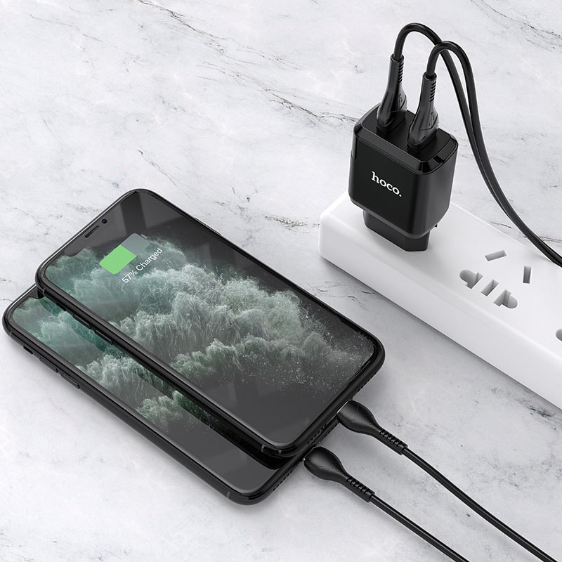 Wall charger “N7 Speedy” dual port EU set with cable