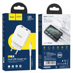 Wall charger “N7 Speedy” dual port EU set with cable