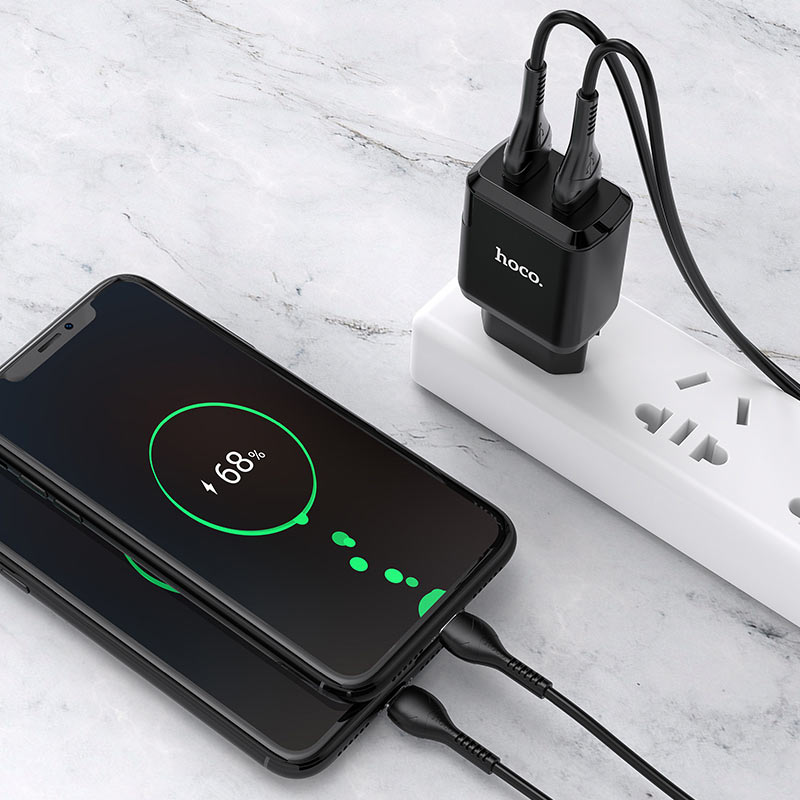 Wall charger “N7 Speedy” dual port EU set with cable