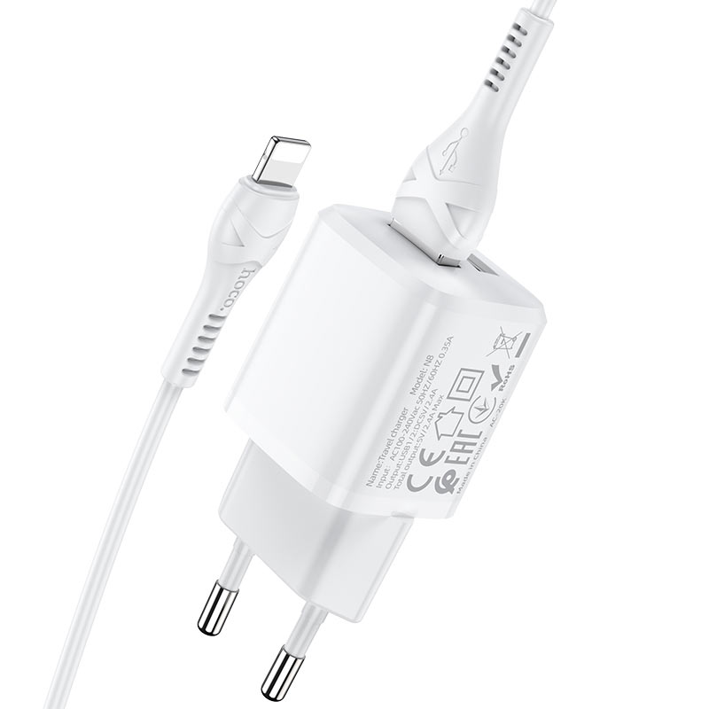 Wall charger “N8 Briar” dual port EU set with cable