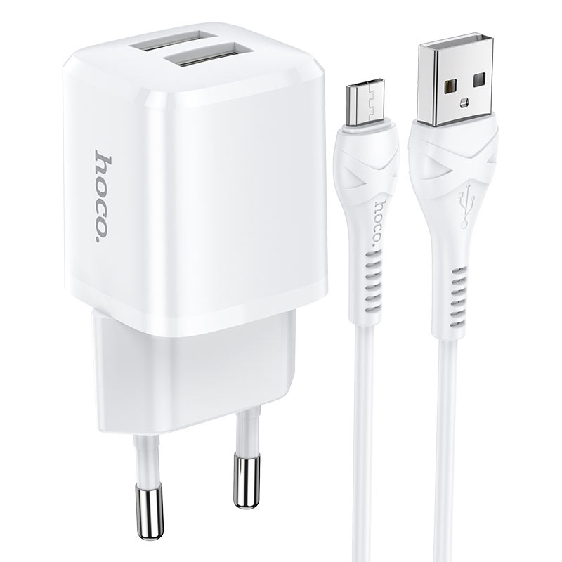 Wall charger “N8 Briar” dual port EU set with cable