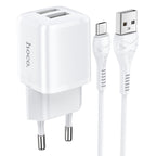 Wall charger “N8 Briar” dual port EU set with cable