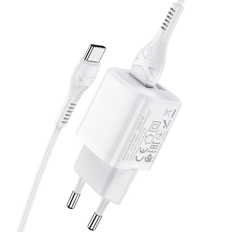 Wall charger “N8 Briar” dual port EU set with cable