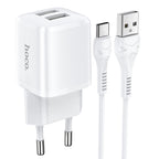 Wall charger “N8 Briar” dual port EU set with cable