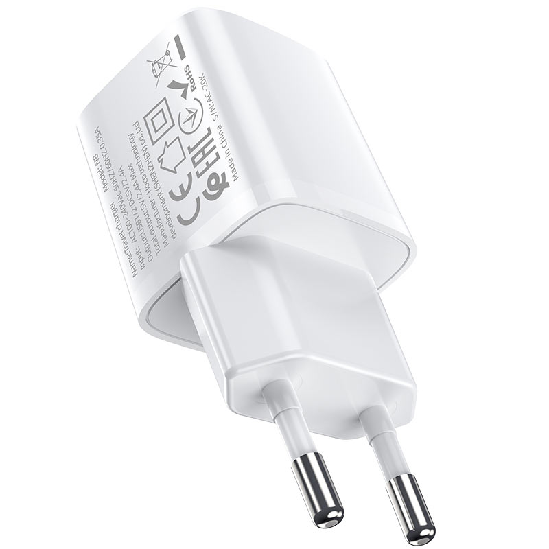 Wall charger “N8 Briar” dual port EU set with cable