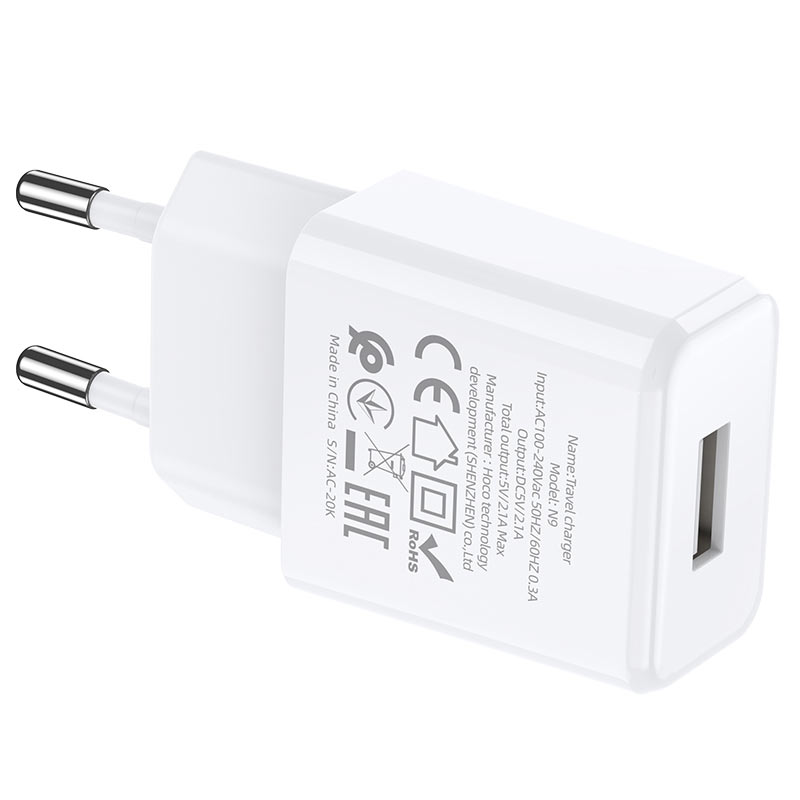 Wall charger “N9 Especial” single port EU set with cable