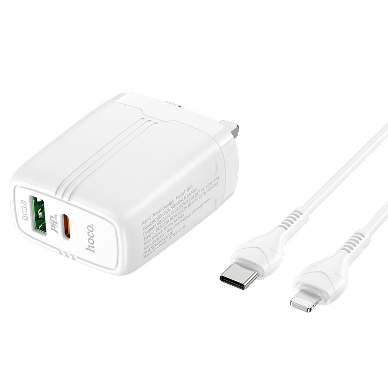 Wall charger “NK1 Superior” PD20W + QC3.0 UK set with cable
