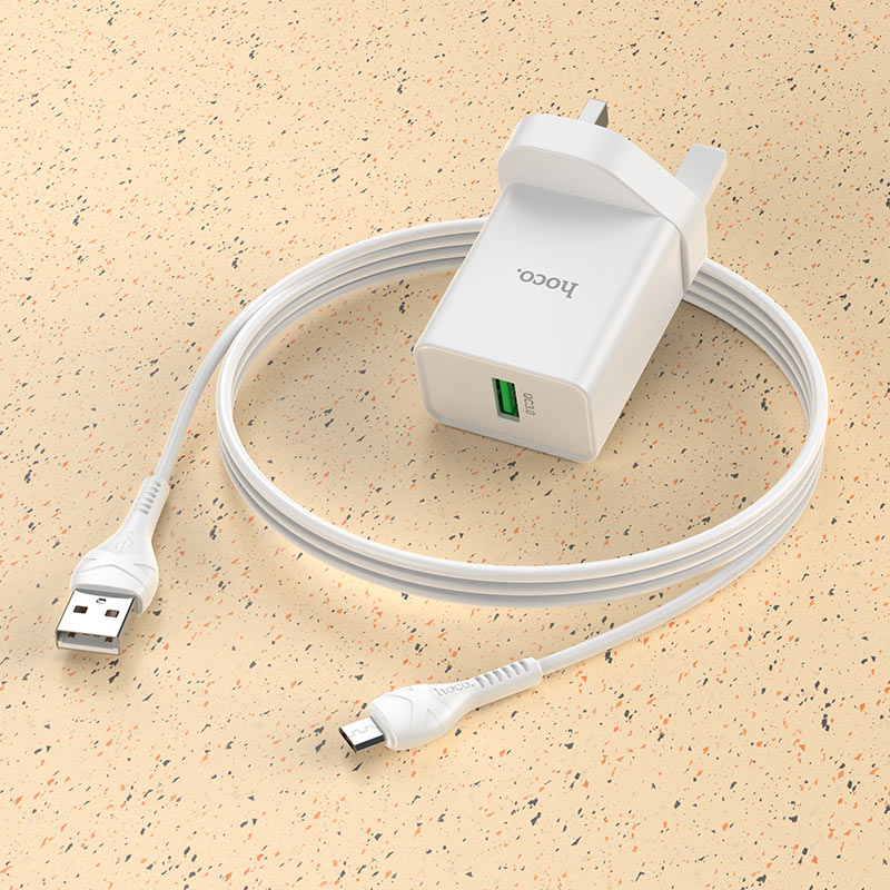 Wall charger “NK5 Seal” single port QC3.0 UK set with cable