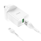 Wall charger “NK5 Seal” single port QC3.0 UK set with cable