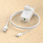 Wall charger “NK5 Seal” single port QC3.0 UK set with cable