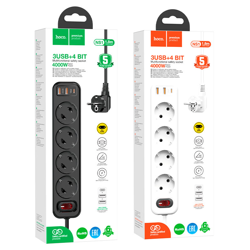 Extension socket “NS1 Aura 4-bit” PD20W EU / GER